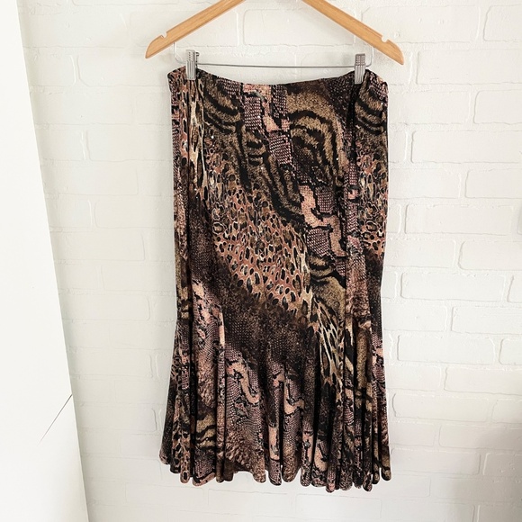 Joseph Ribkoff Maxi Skirt Y2K Mobwife Slinky Snakeskin Animal print fairy 18 - Picture 10 of 12